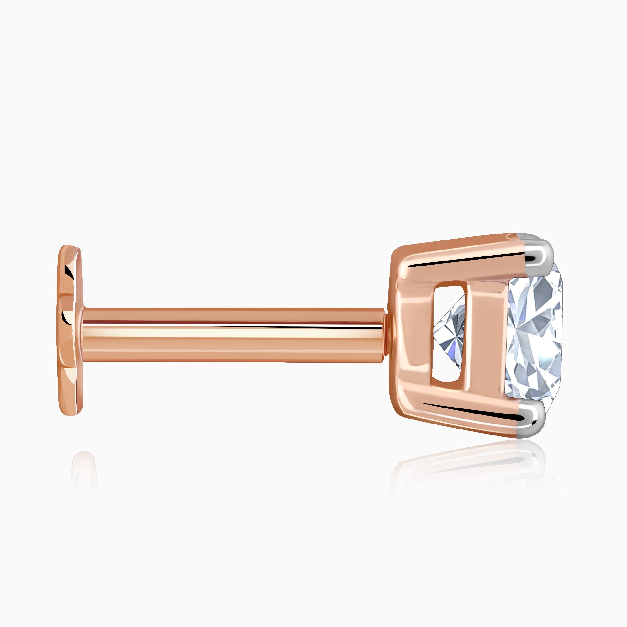 GIVA Jewellery Rose Gold Minimal Diamond Nose Pin - view 6