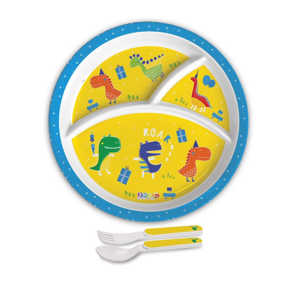 Cello Dino Party Kids Melamine Meal, Set of 3