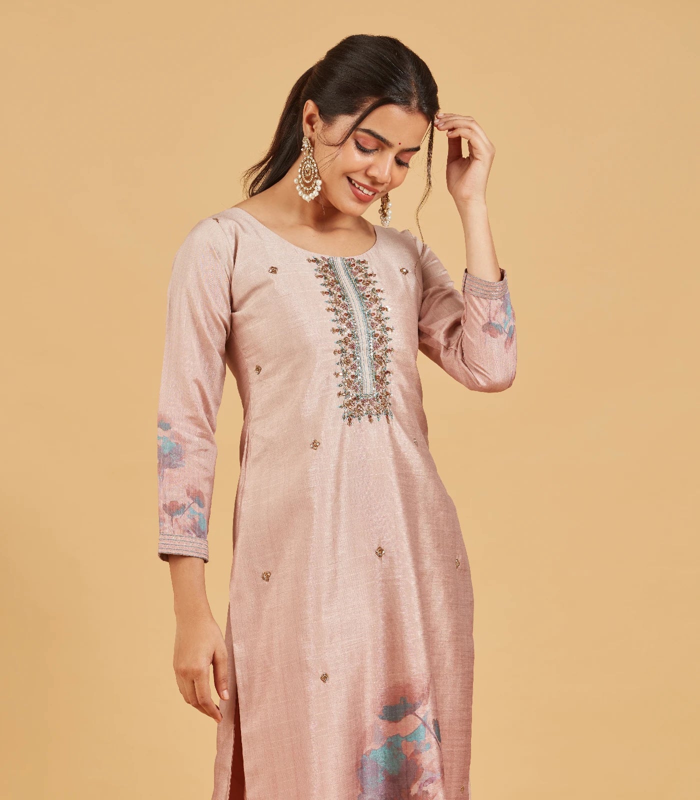 RmKV Pastel Mauve Festive Kurta Set - view 2