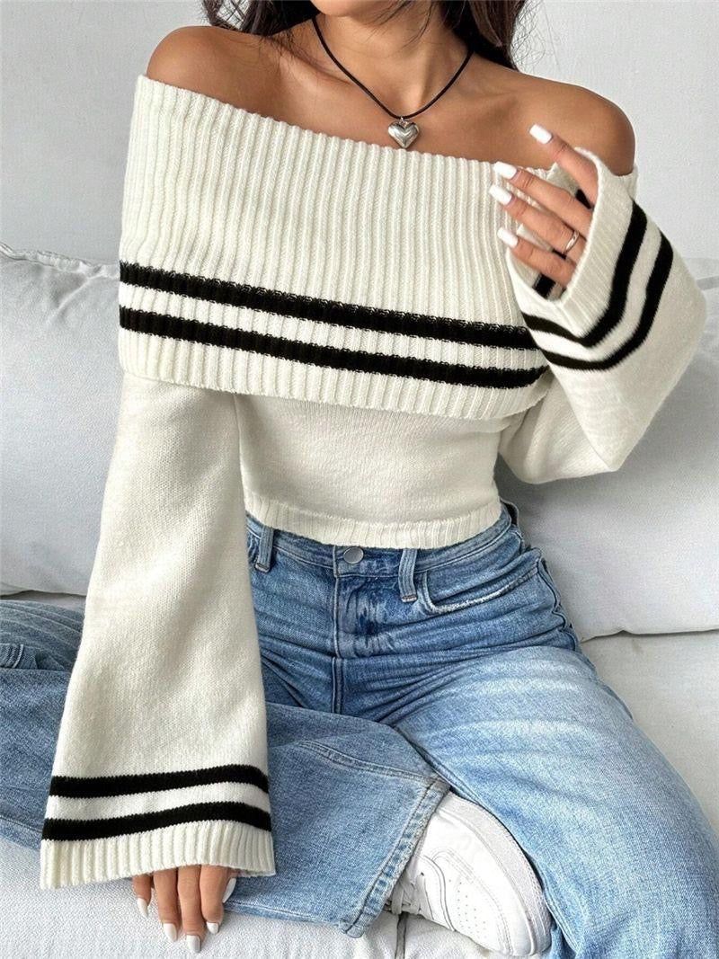 Alamode By Akanksha Mayfair Woolen Sweater with Offshoulder Detail
