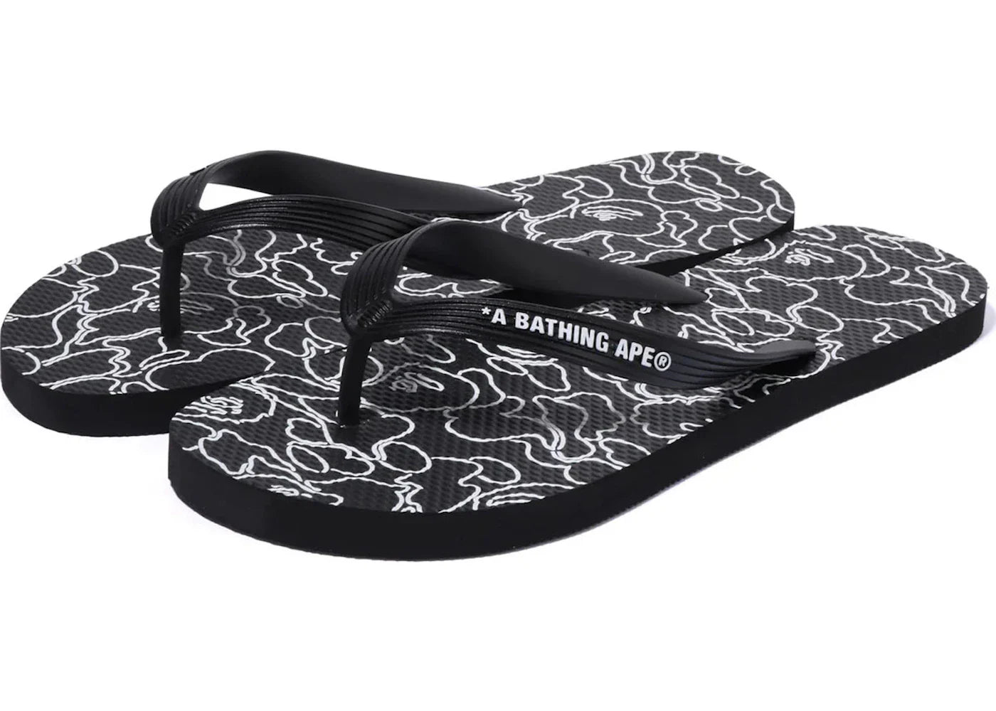 BAPE A Bathing Ape ABC Neon Camo Beach Sandal Black