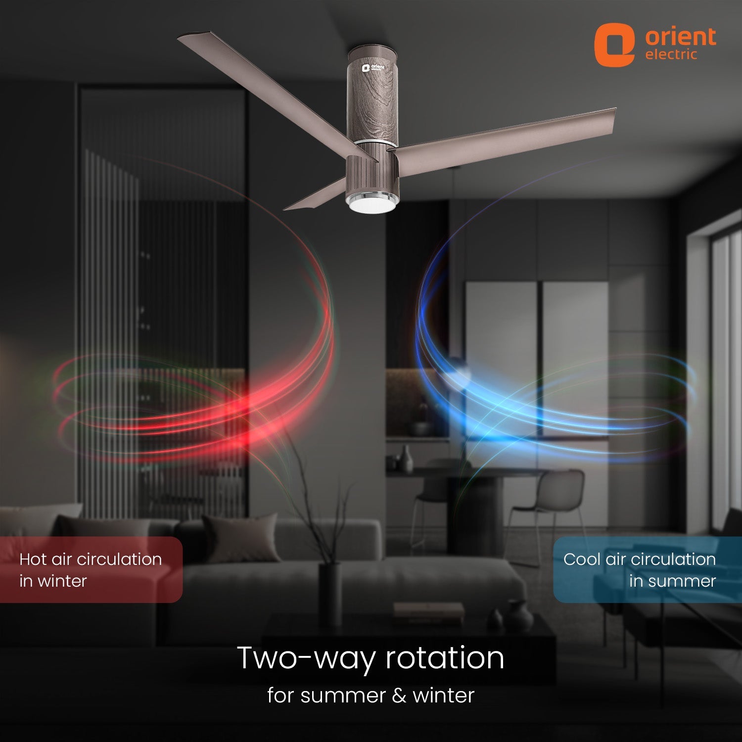 orientelectric Aeroslim with IoT, Remote & 3CCT Underlight BLDC PRO Smart Ceiling Fan - view 5