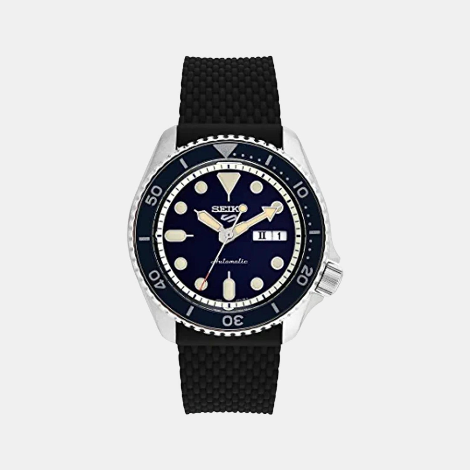 Seiko 5 Sports Men Automatic Blue Dial Analog Silicone Watch SRPD71K2