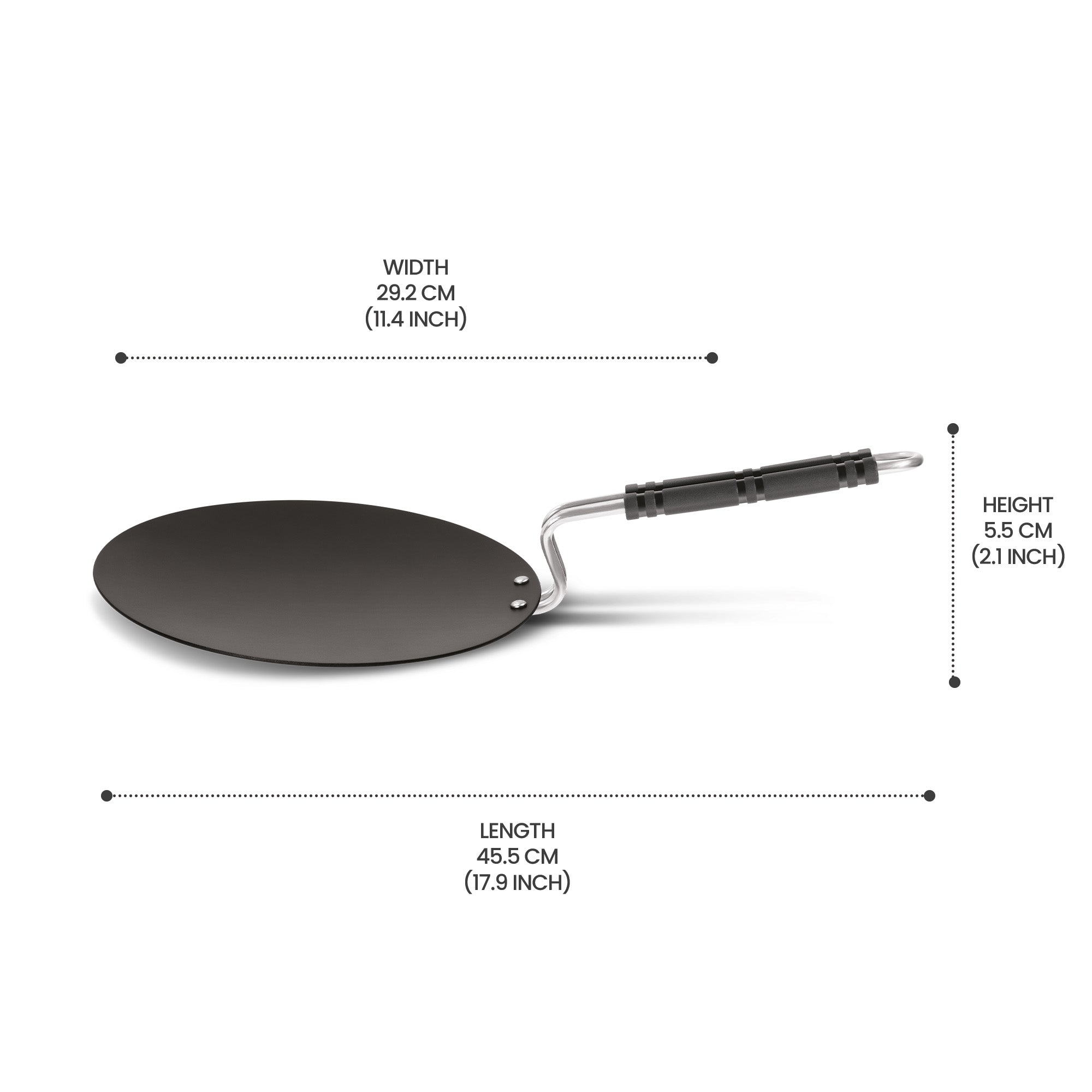 Non Stick Iron Concave Tawa (Milton Procook) – Black - view 6