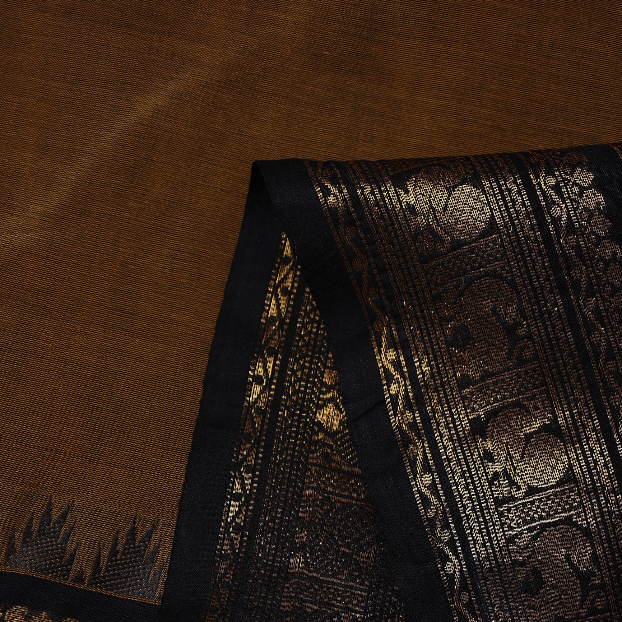 SOUTH KARGHA Brown - Cotton Kanchipuram Fabric with Thread Border 20 - view 3