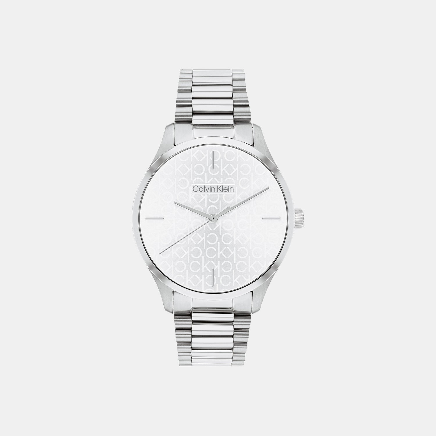 Calvin Klein Ck Iconic Unisex Quartz Silver Dial Analog Stainless Steel Watch 25200168