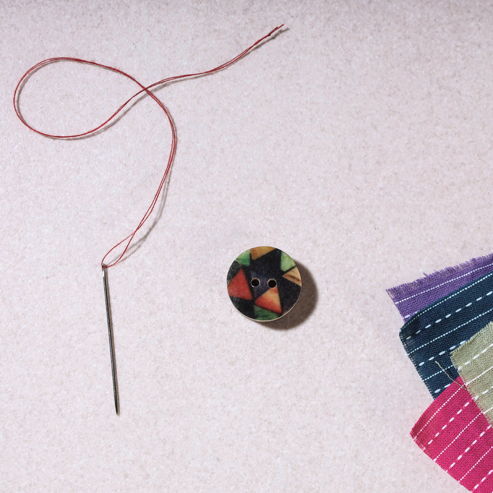 BUTTON BAAZ 1.5cm Handmade Sambhal Clothing Button (single piece)