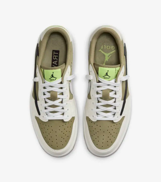 Cop Underdog Travis Scott x Air Jordan 1 Retro low Golf Neutral Olive - view 3
