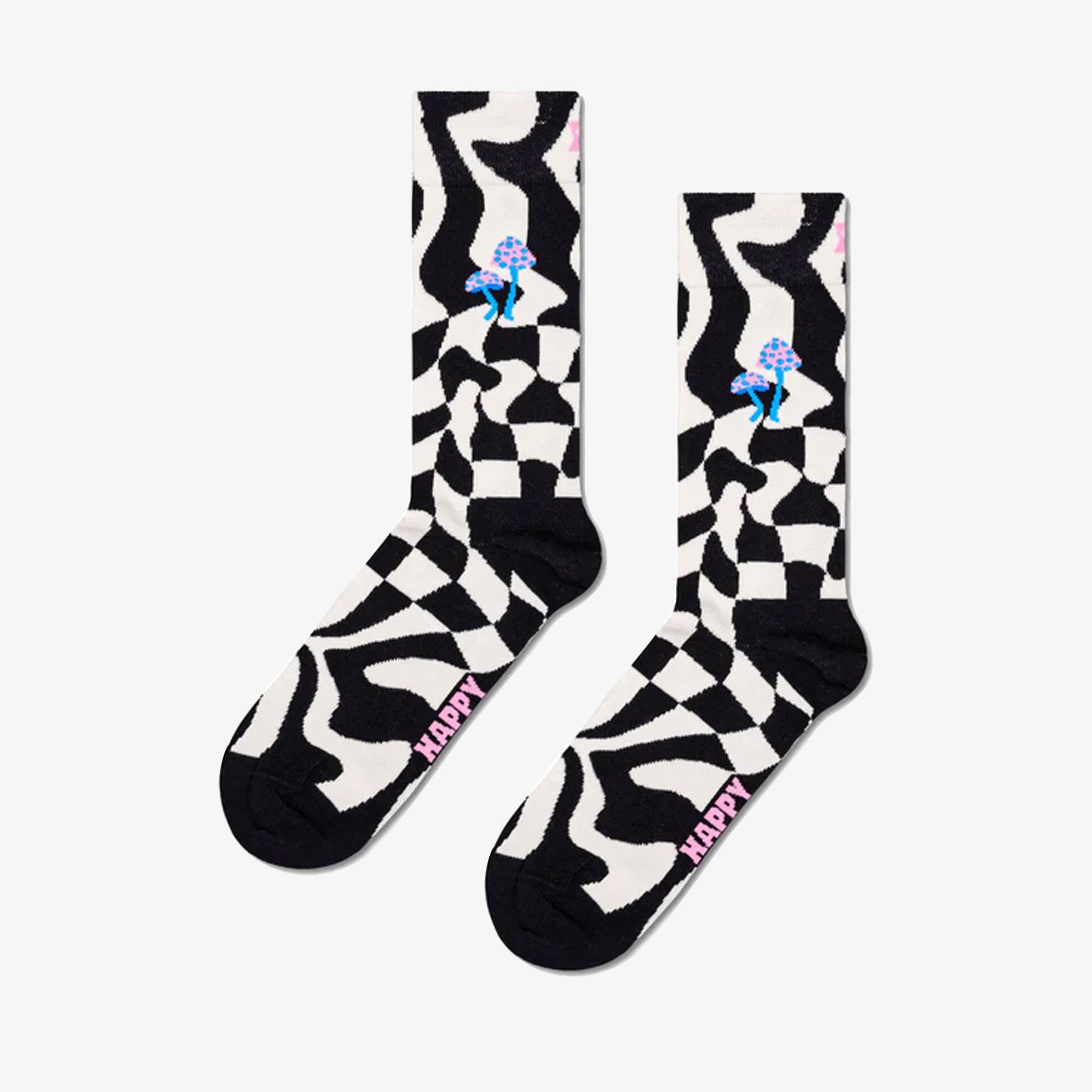 Happy Socks | DISTORTED CHECK SOCK { BLACK