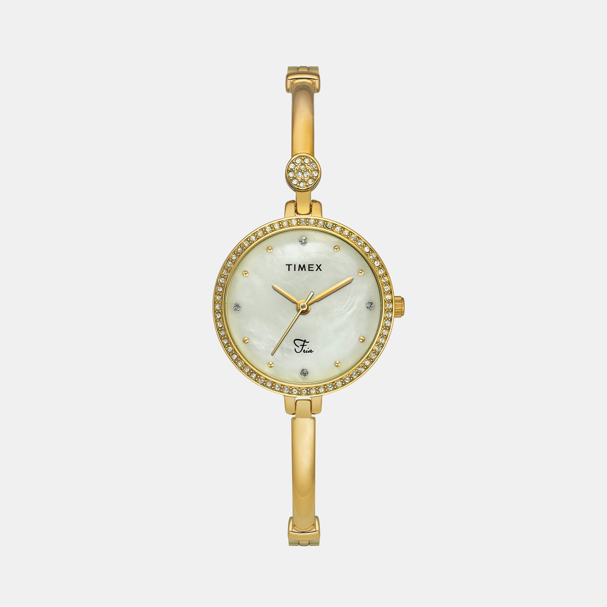 Timex Fria Women Quartz Mother Of Pearl Dial Analog Brass Watch TWEL18401