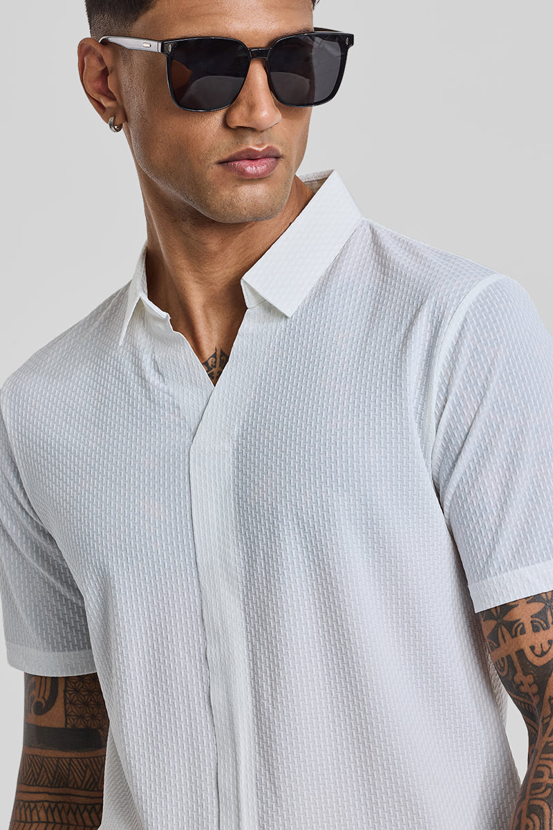 SNITCH White Textured Polo T-Shirt - view 4