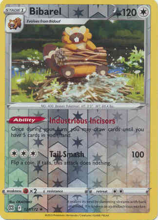 Rare holo swsh9-121 – Pokémon Bibarel - 121/172 - Rare Holo [swsh9-121] [Reverse Holo]