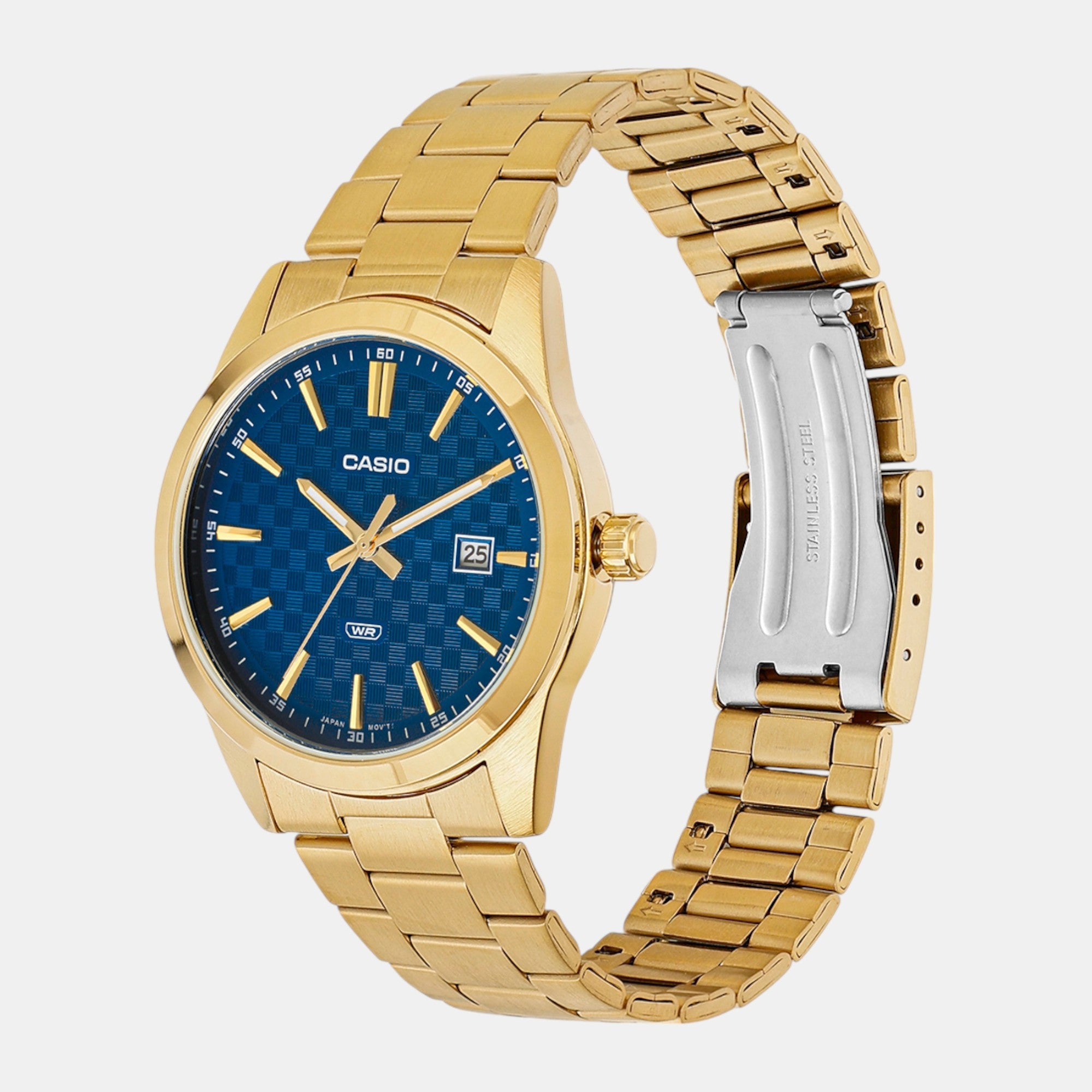 Casio Enticer Men Quartz Blue Dial Analog Stainless Steel Watch A2245 - view 5