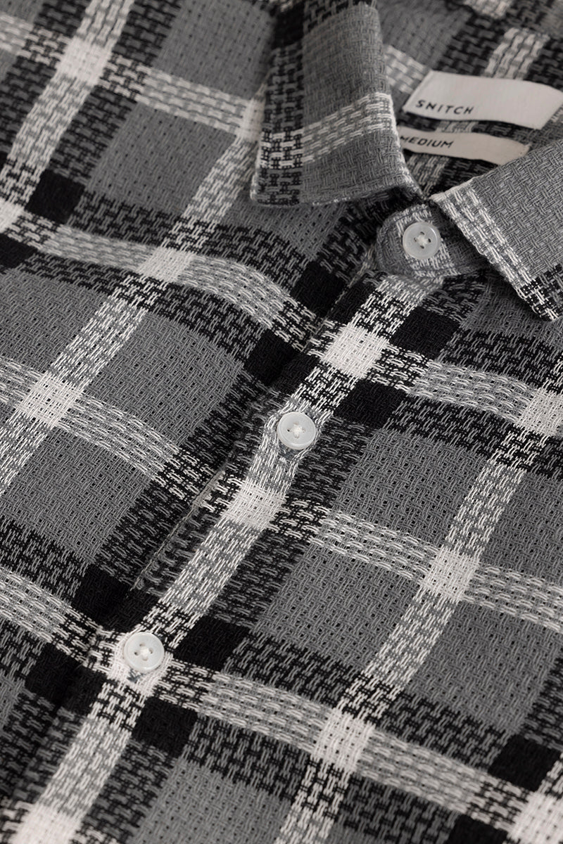 SNITCH Gridline Grey Checks Shirt - view 2