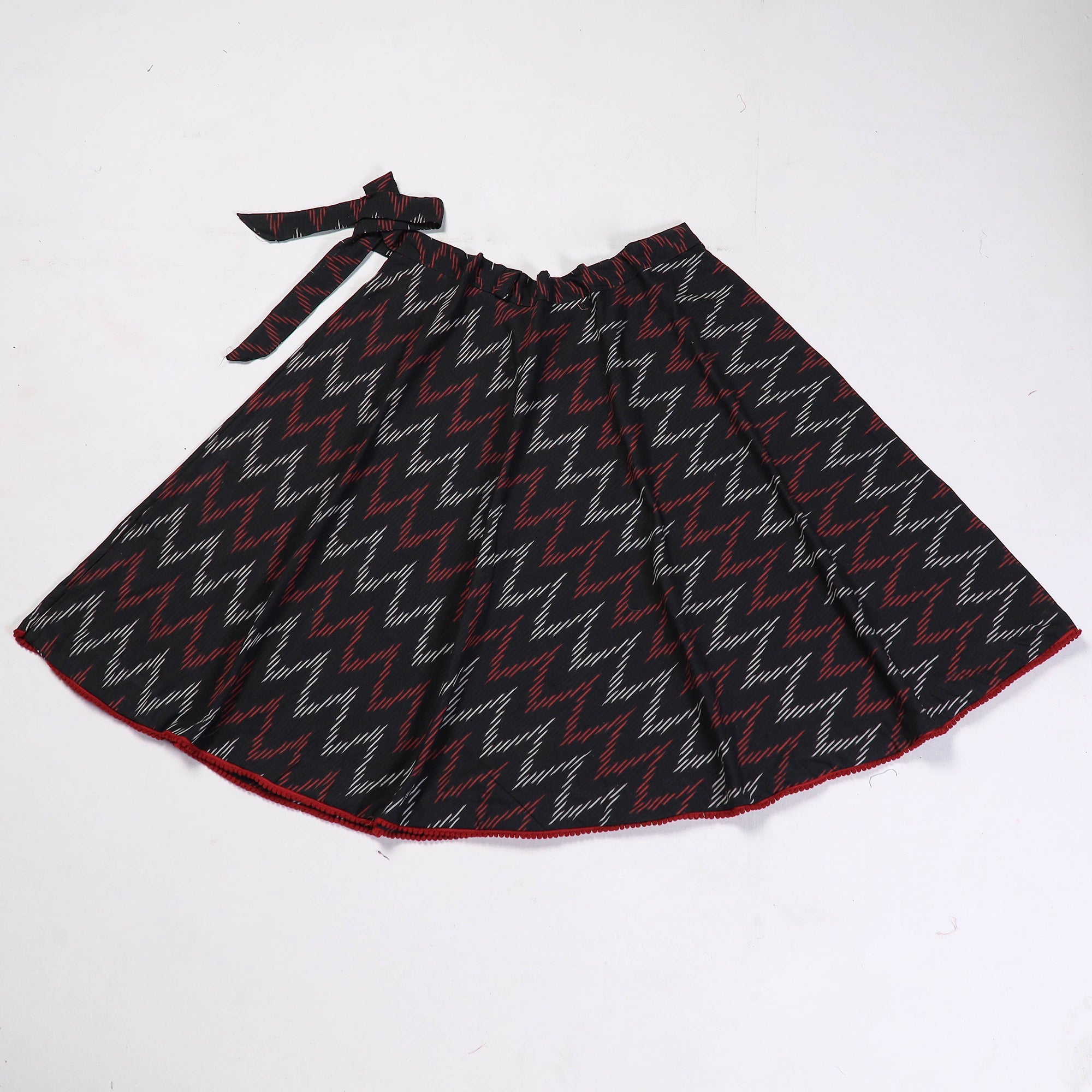 NOORI BAZAR Black - Pochampally Ikat Cotton Wrap Around Skirt - view 2
