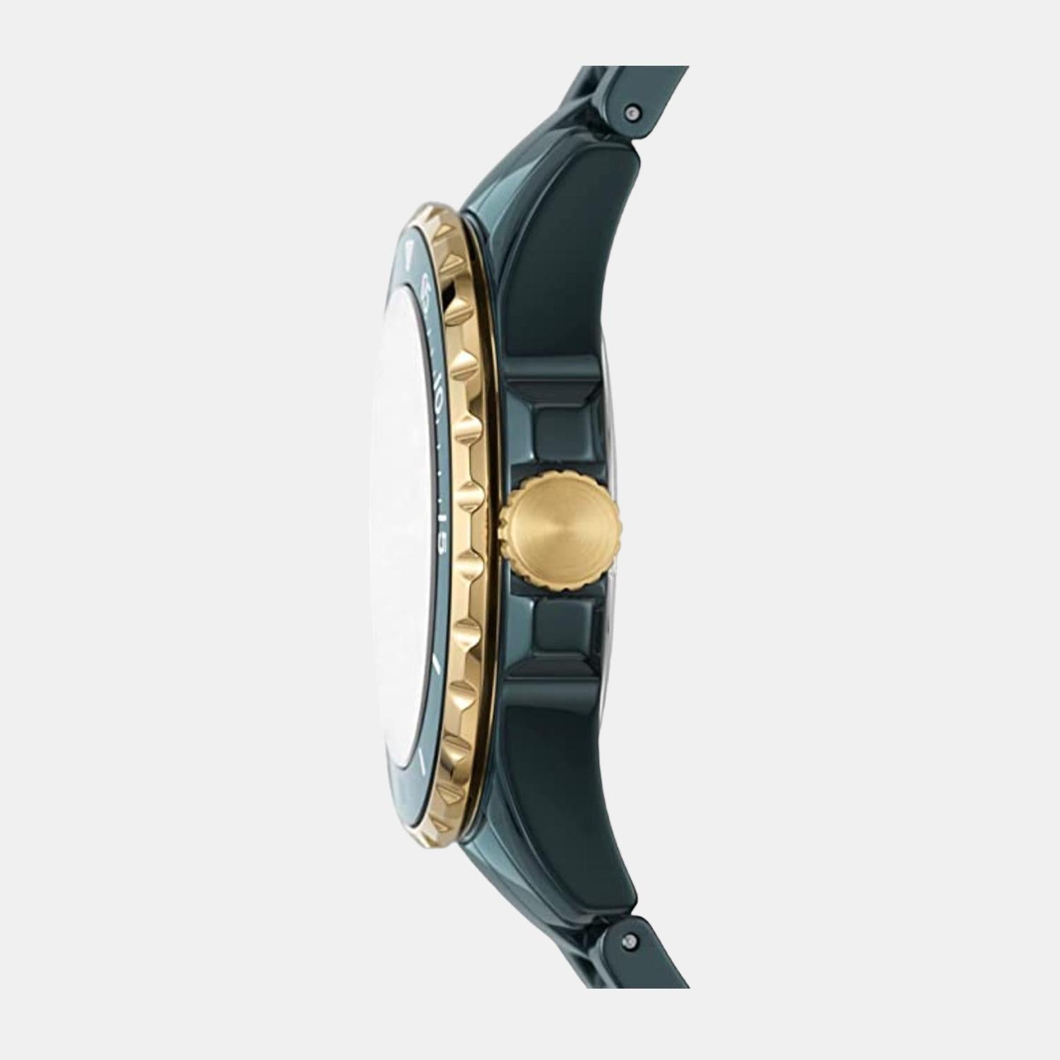 Fossil Fb-01 Women Quartz Green Dial Analog Ceramic Watch CE1124 - view 2