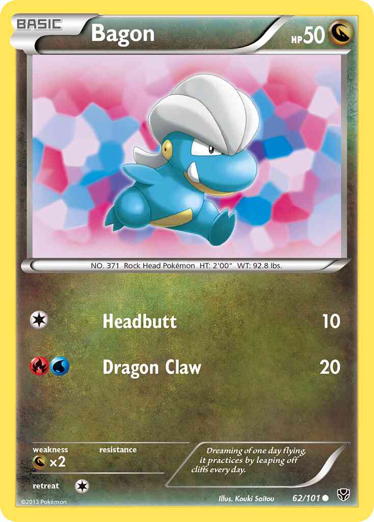 Common bw10-62 reverse – Pokémon Bagon - 62/101 - Common [bw10-62] [Reverse Holo]