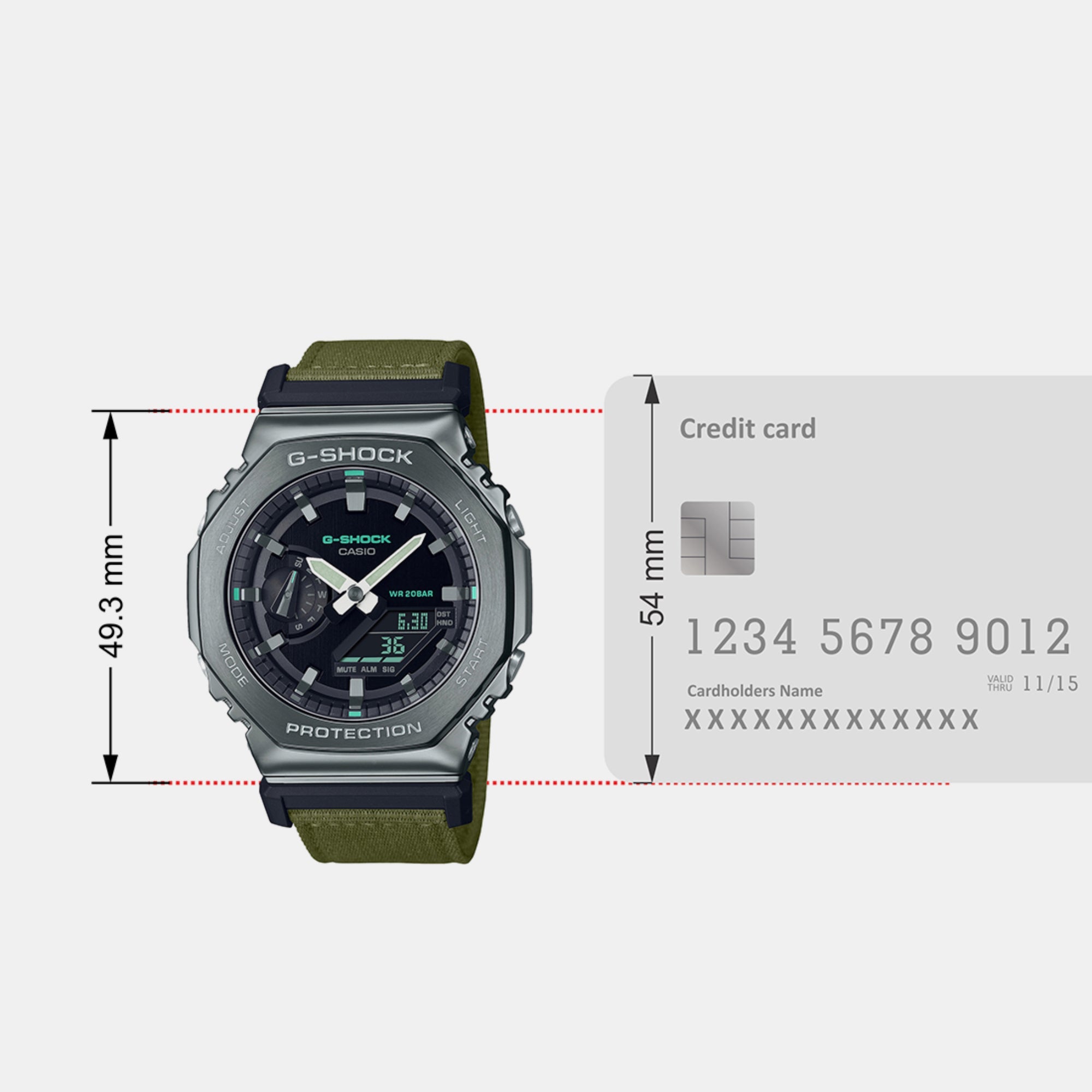 Casio G-Shock Men Quartz Grey Dial Analog-Digital Fabric Watch G1374 - view 7