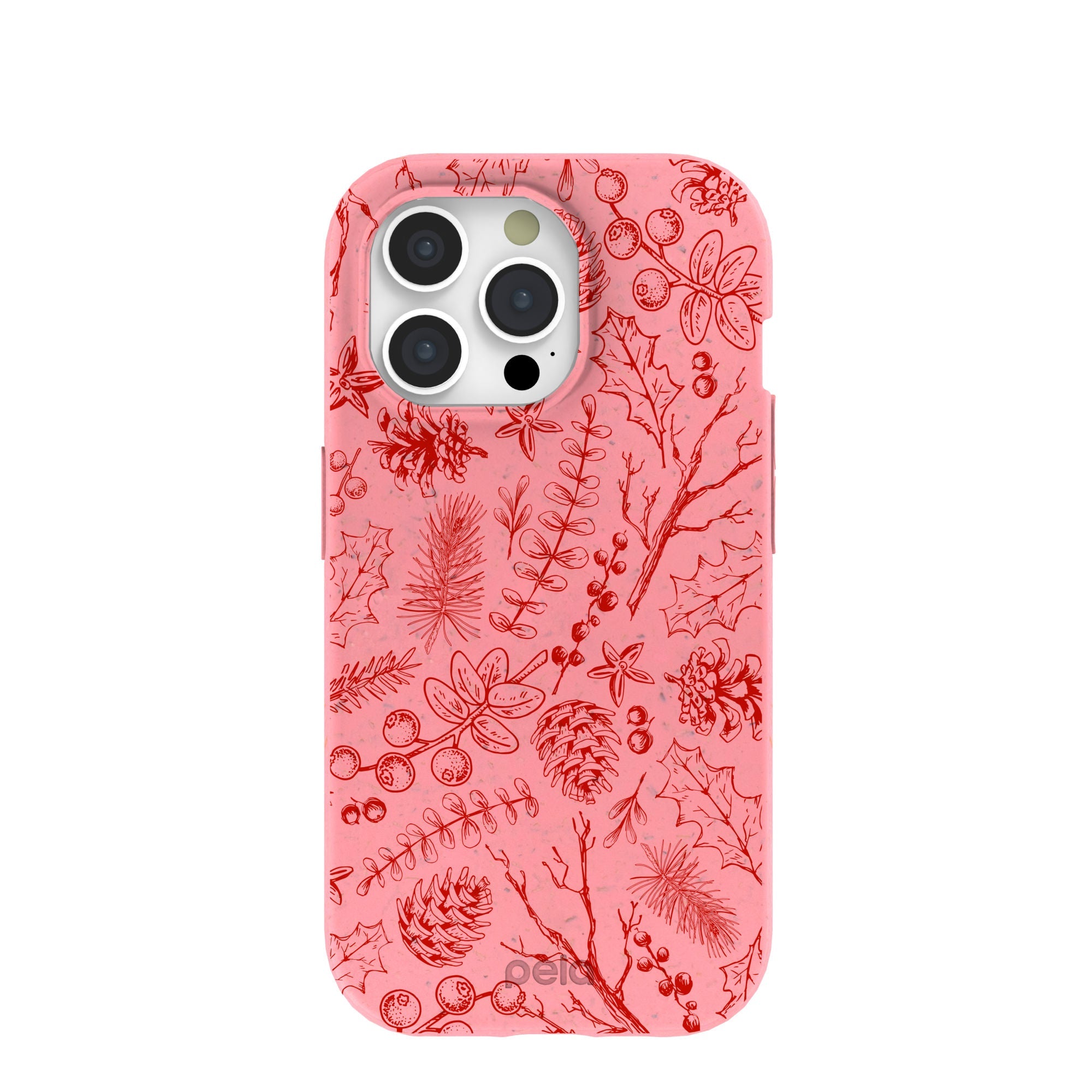 BlackTree Bubblegum Pink Festive Forest iPhone 15 Pro Case
