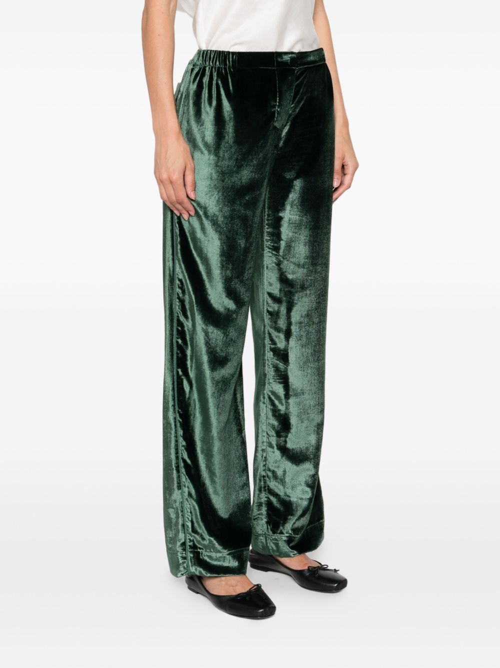 F.R.S . Velvet high-waisted trousers – 75%Viscose 25%Polyammide - view 2