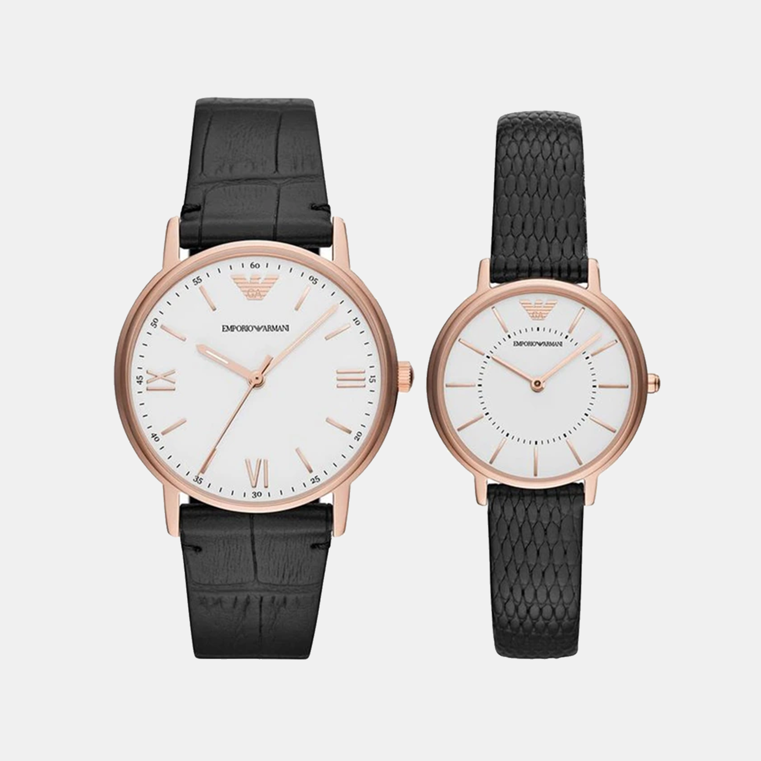 Emporio Armani Couple Quartz White Dial Analog Leather Watch AR80015