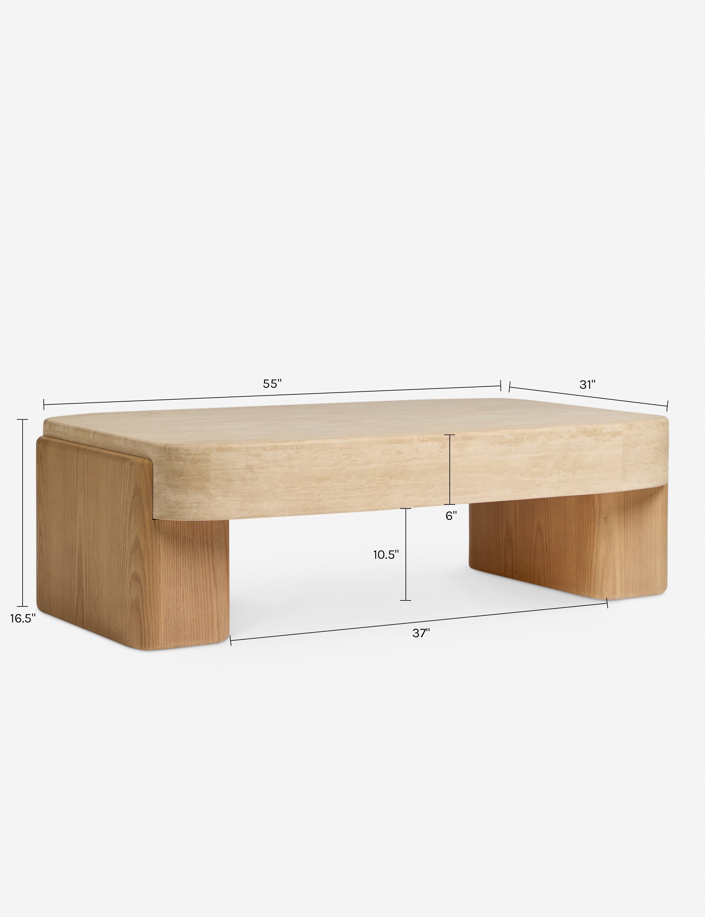 Lulu and Georgia Midora Coffee Table – Travertine - view 7