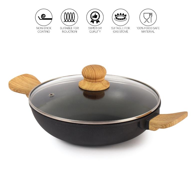 Cello Castello Die Cast Induction Base Kadai With Glass Lid - view 5