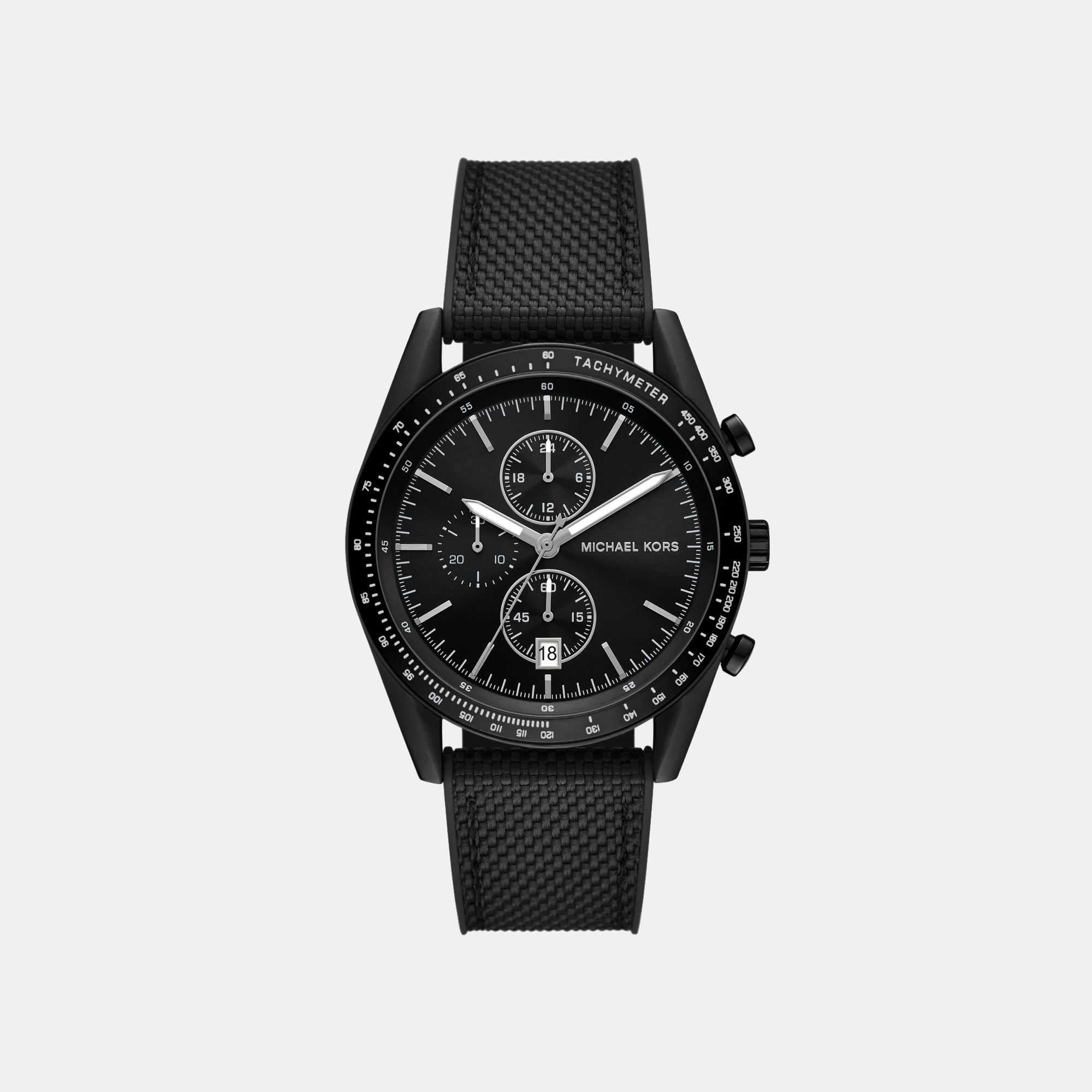 Michael Kors Accelerator Men Quartz Black Dial Chronograph Nylon Watch MK9143
