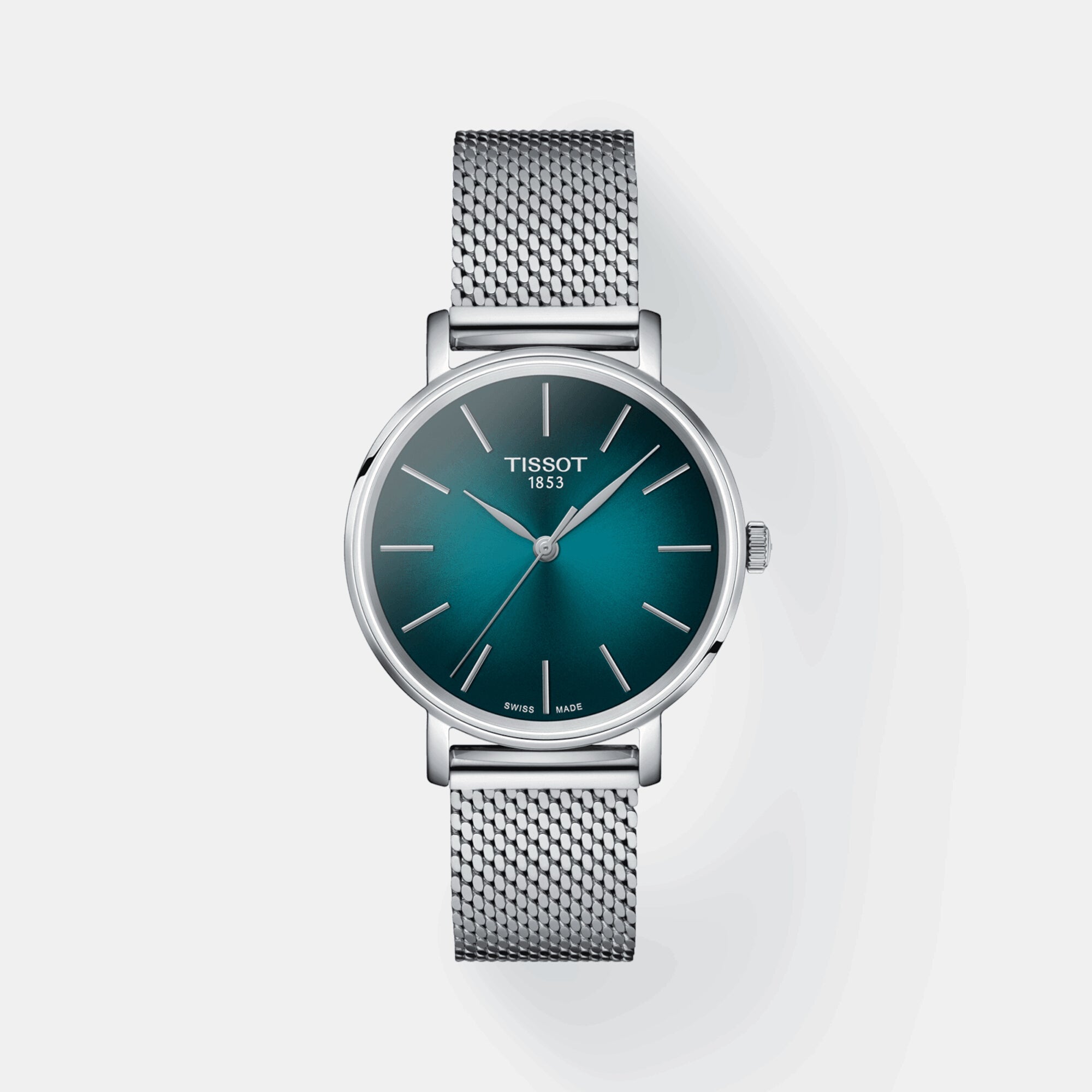 Tissot Everytime Unisex Graded Green-Black Dial Analog Stainless steel Watch T1432101109100