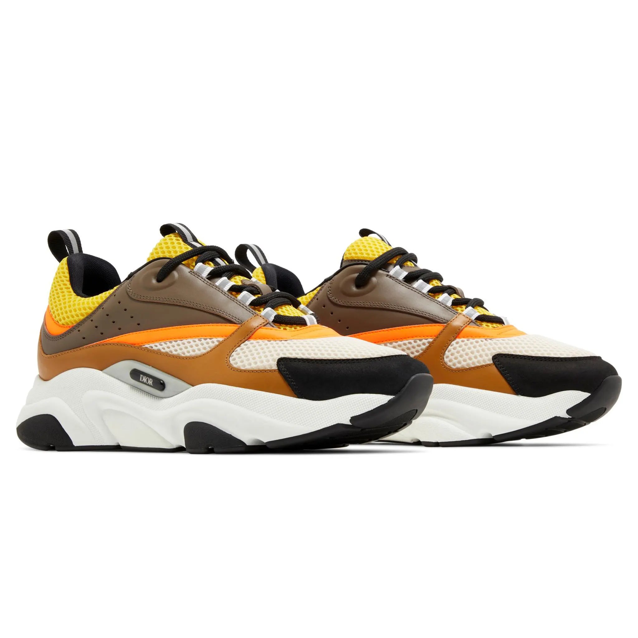 Dior B22 Ebony Camel Yellow Calfskin Trainer - view 2