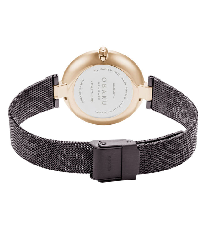 Obaku Diamant Women Quartz Brown Dial Analog Stainless Steel Watch V256LXVNMN-DD - view 3