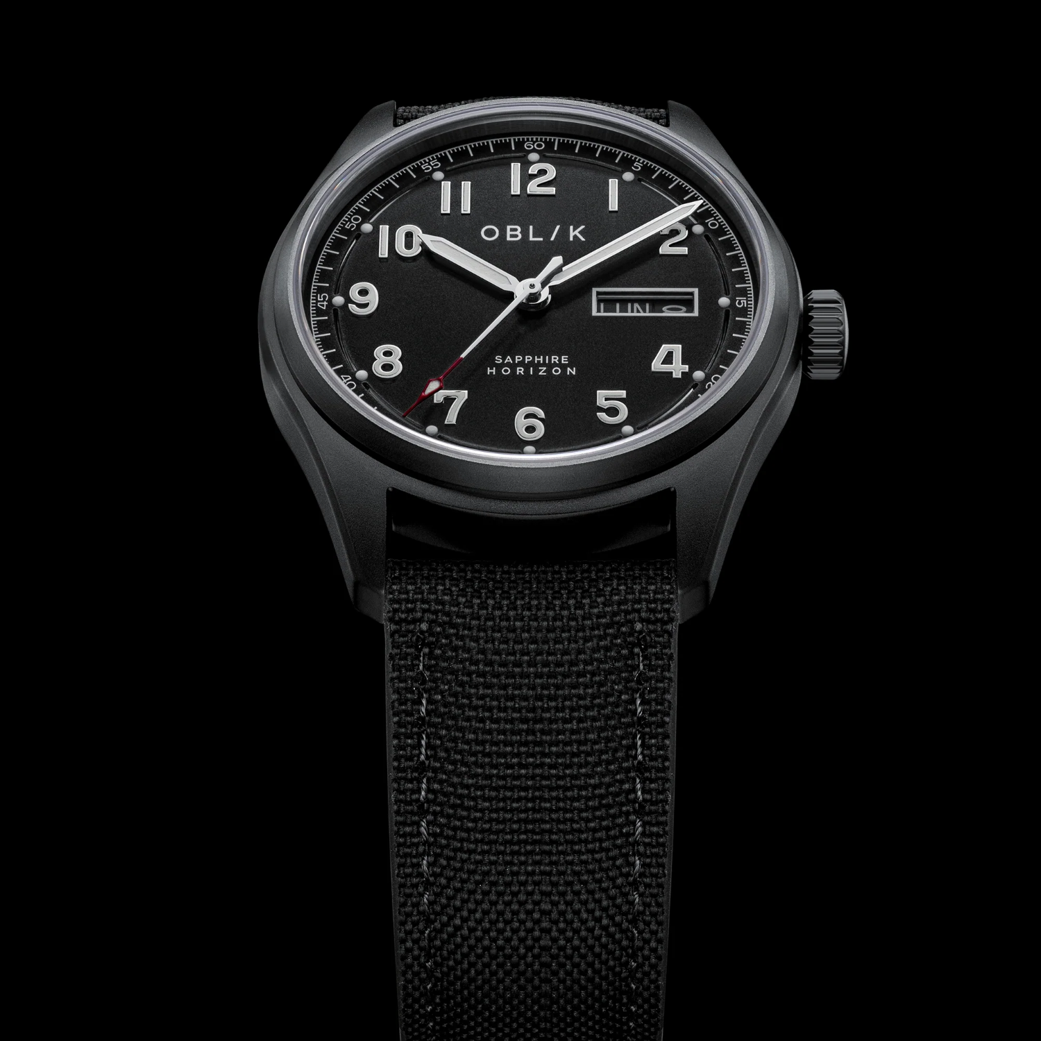 Oblik Horizon Men Quartz Black Dial Analog Fabric Watch - view 2