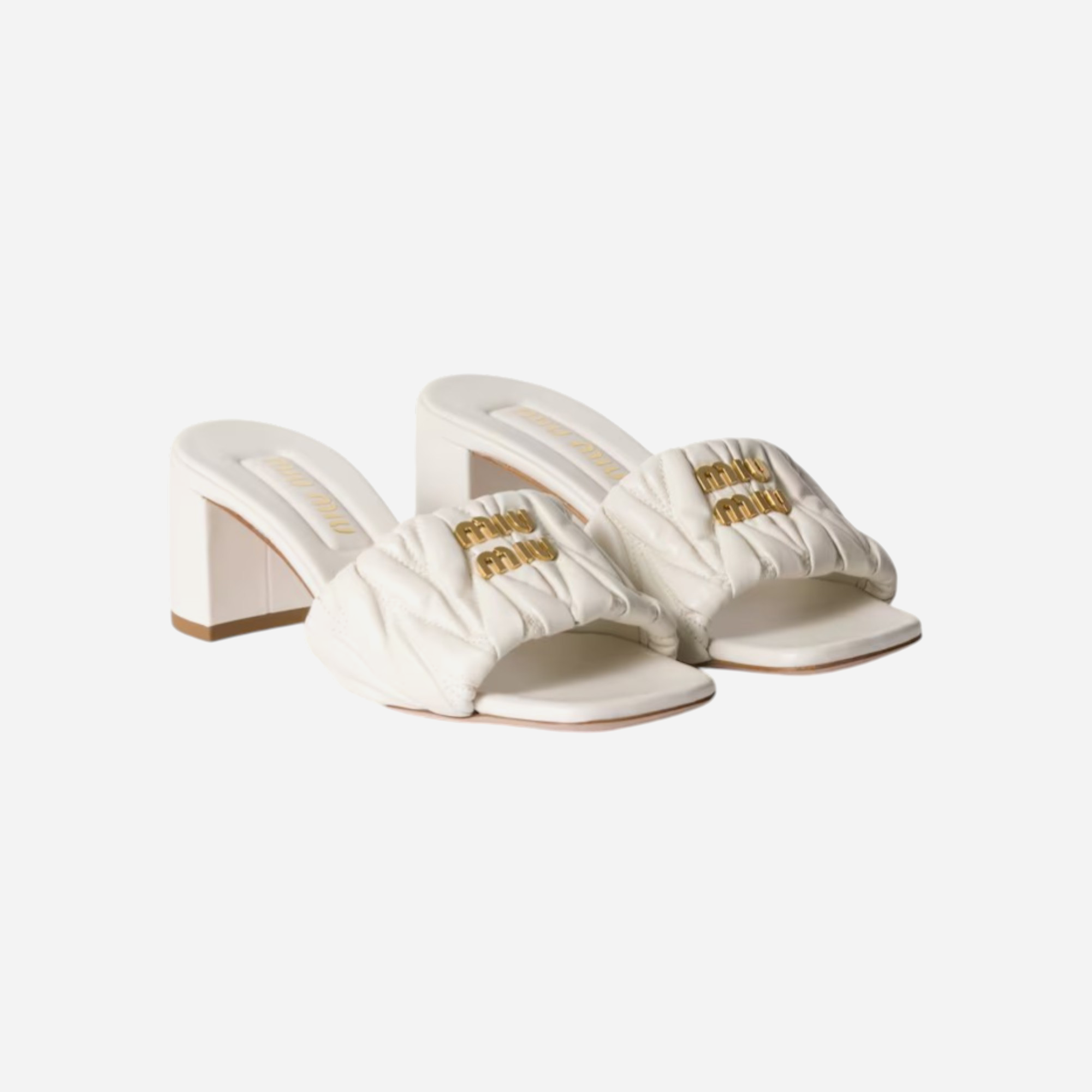 Miu Miu Leather Heels White - view 2