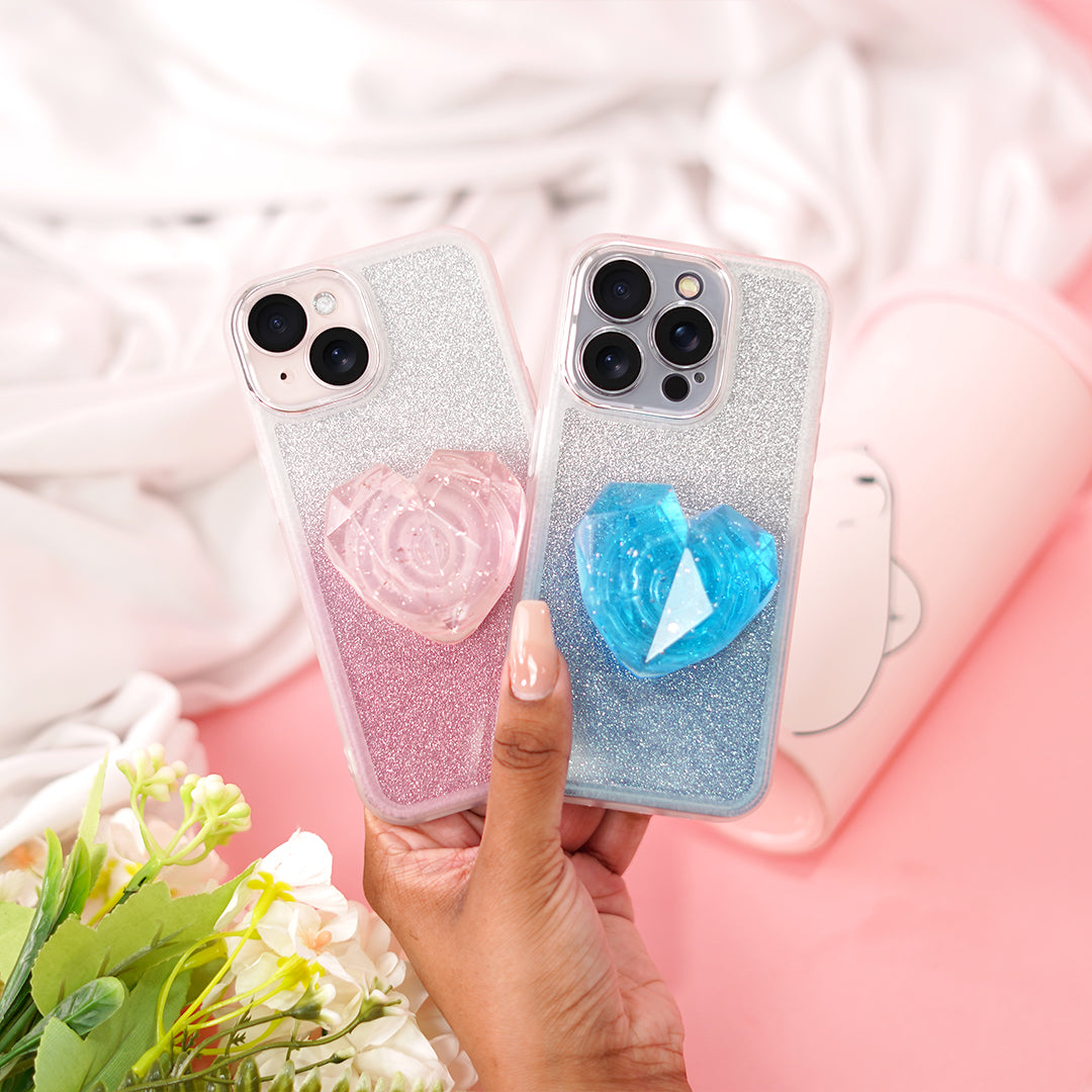 Peeperly Shimmering Bling Heart Case