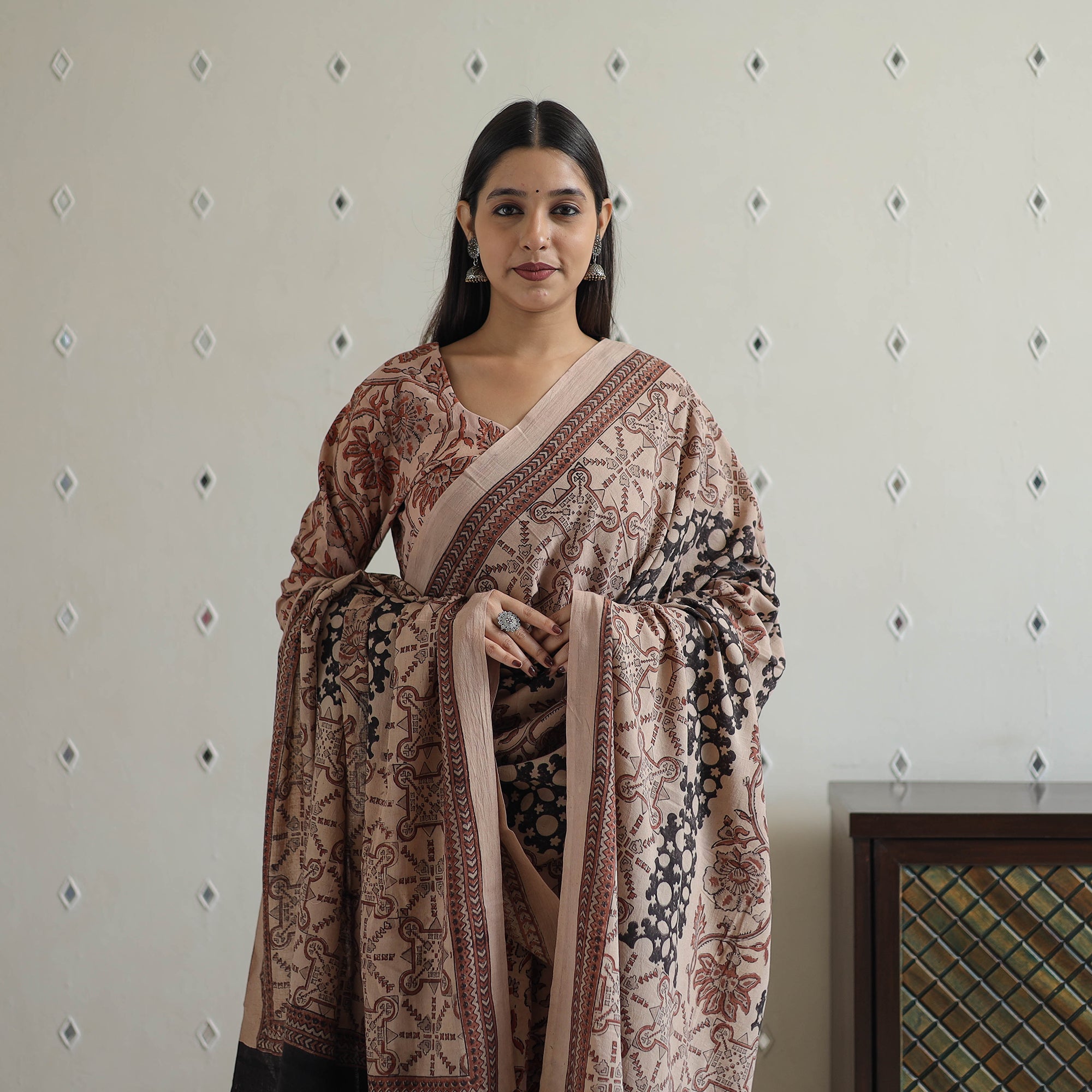 ITOKRI CASUALS Brown - Block Printed Cotton Ajrakh Kurta Set 06