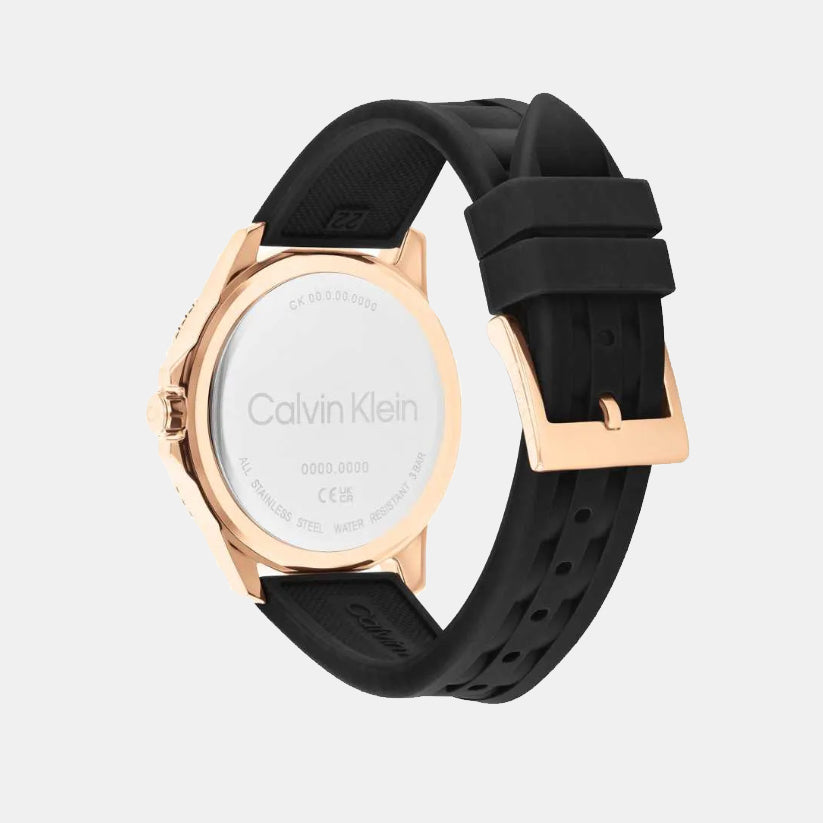 Calvin Klein Aqueous Men Quartz Black Dial Analog Silicone Watch 25200425 - view 3