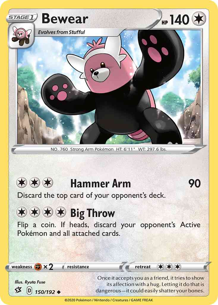 Uncommon swsh2-150 reverse – Pokémon Bewear - 150/192 - Uncommon [swsh2-150] [Reverse Holo]