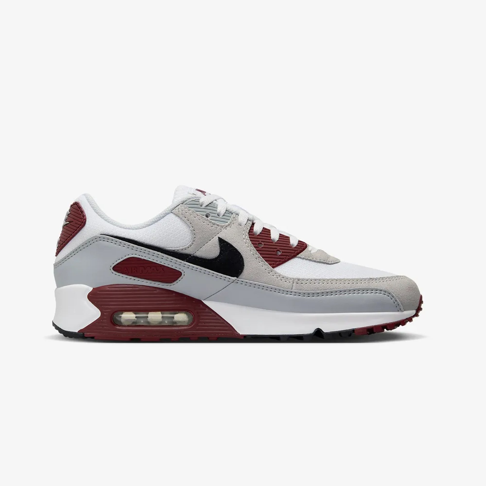 Nike | AIR MAX 90 { WHITE/BLACK-DARK TEAM RED-PURE PLATINUM