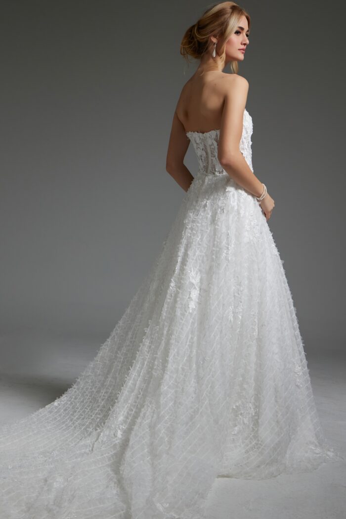 Jovani JB07165 A Line Corset Bridal Long Wedding Dress - view 2