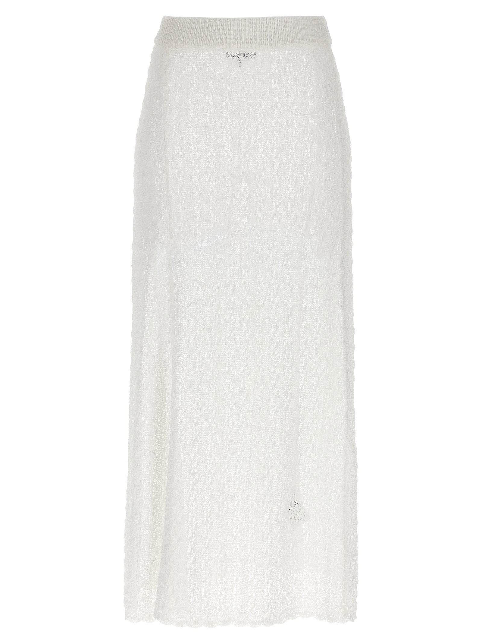 Ganni Shiny Pointelle Knit Skirt – 100% polyamide