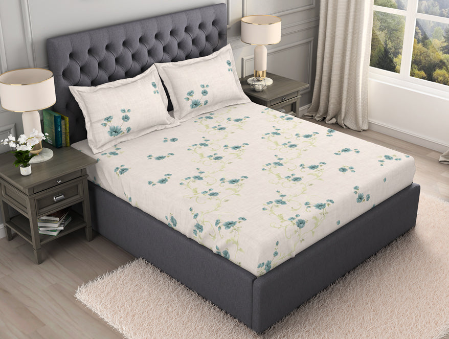 Spaces India Floral Blush 100% Cotton King Size Bedsheet Organic Cotton - By Spaces - view 3
