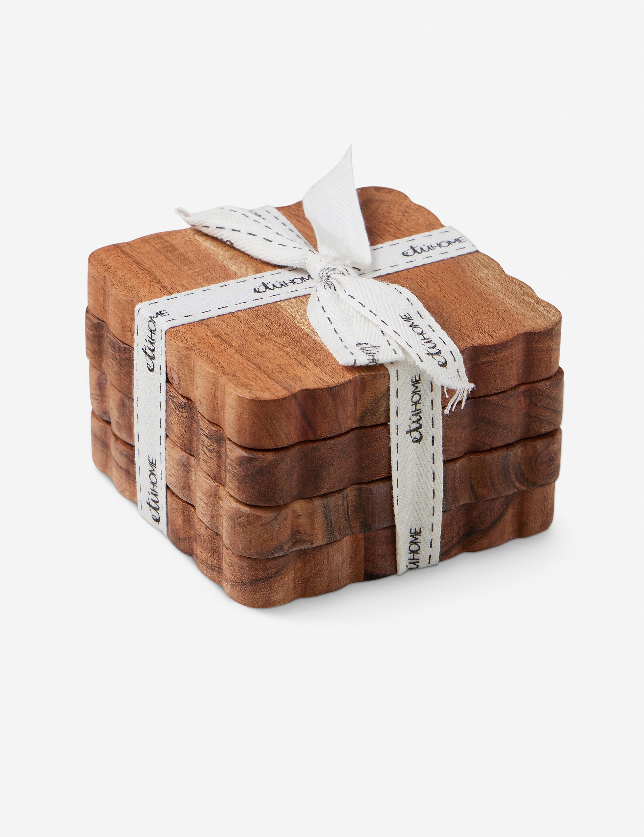 Lulu and Georgia Scalloped Wood Coasters (Set of 4) by etúHOME