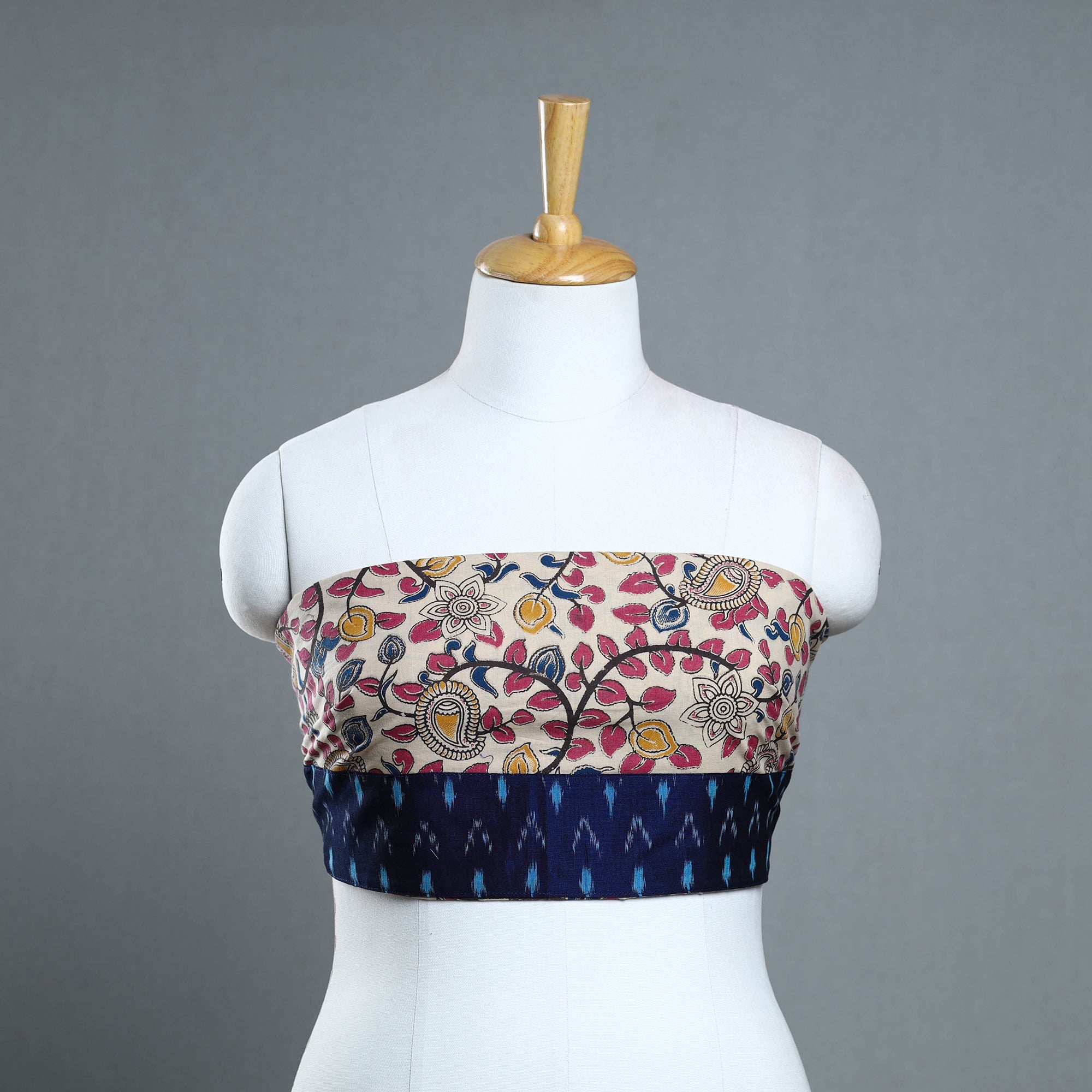 NOORI BAZAR Beige - Block Printed Cotton Kalamkari Blouse Piece 25