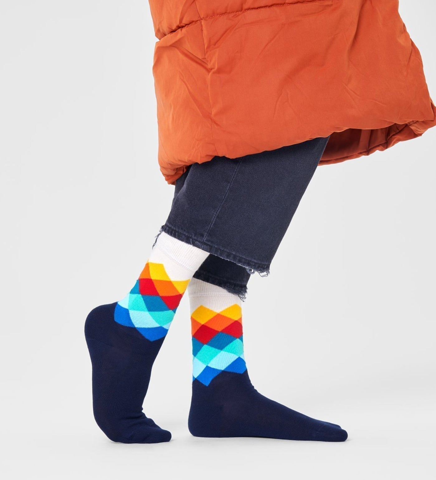 Happy Socks Unisex Faded Diamond Crew Length Socks for Women and Men - view 4