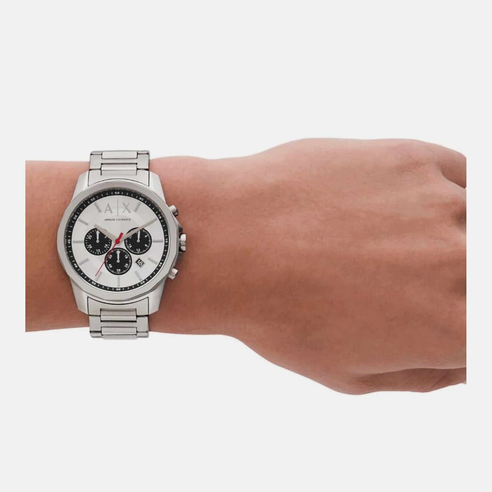 Armani Exchange Banks Men Quartz Silver Dial Chronograph Stainless Steel Watch AX1742 - view 2