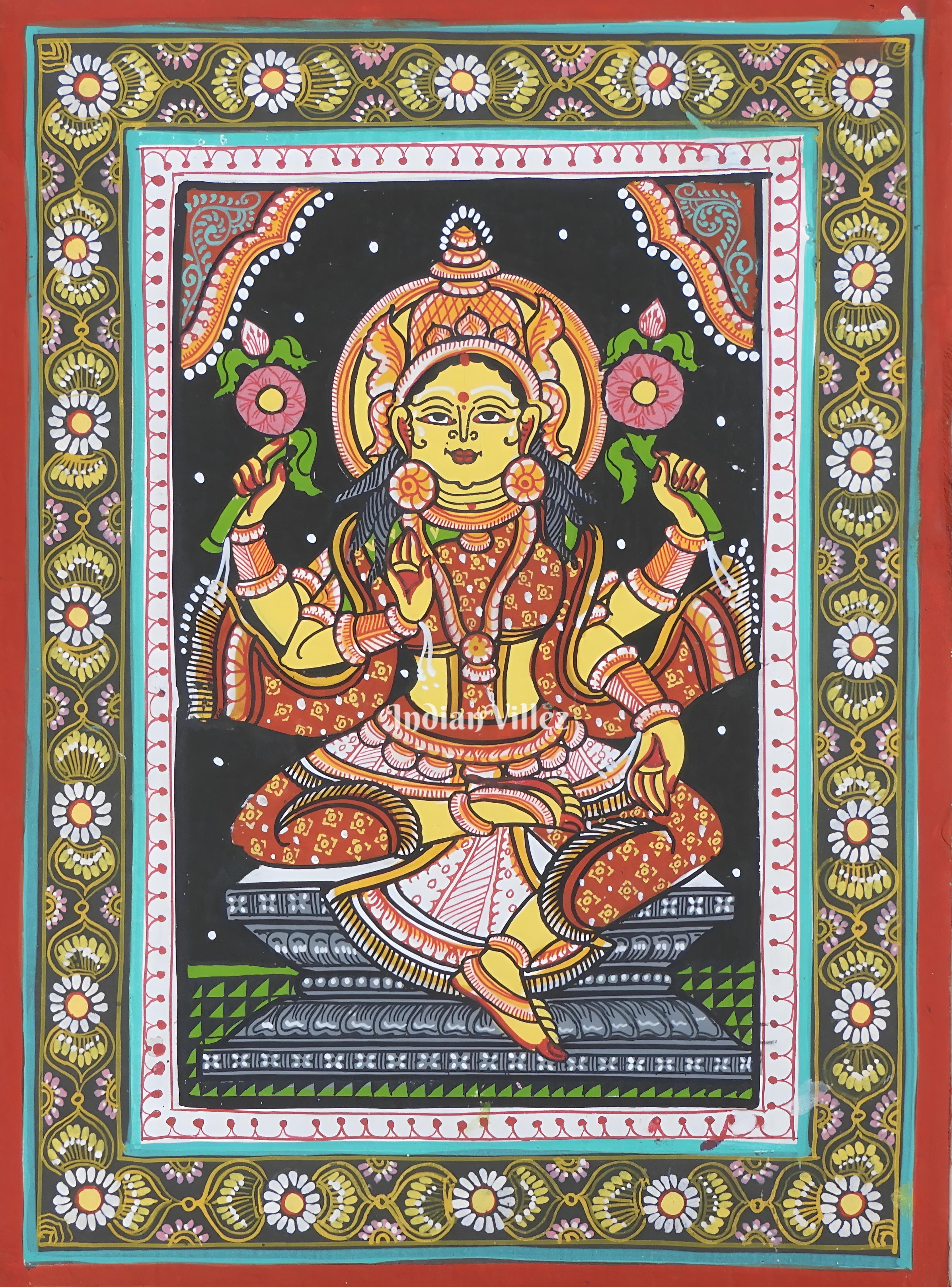 IndianVillèz Mata Laxmi Pattachitra Wall Painting