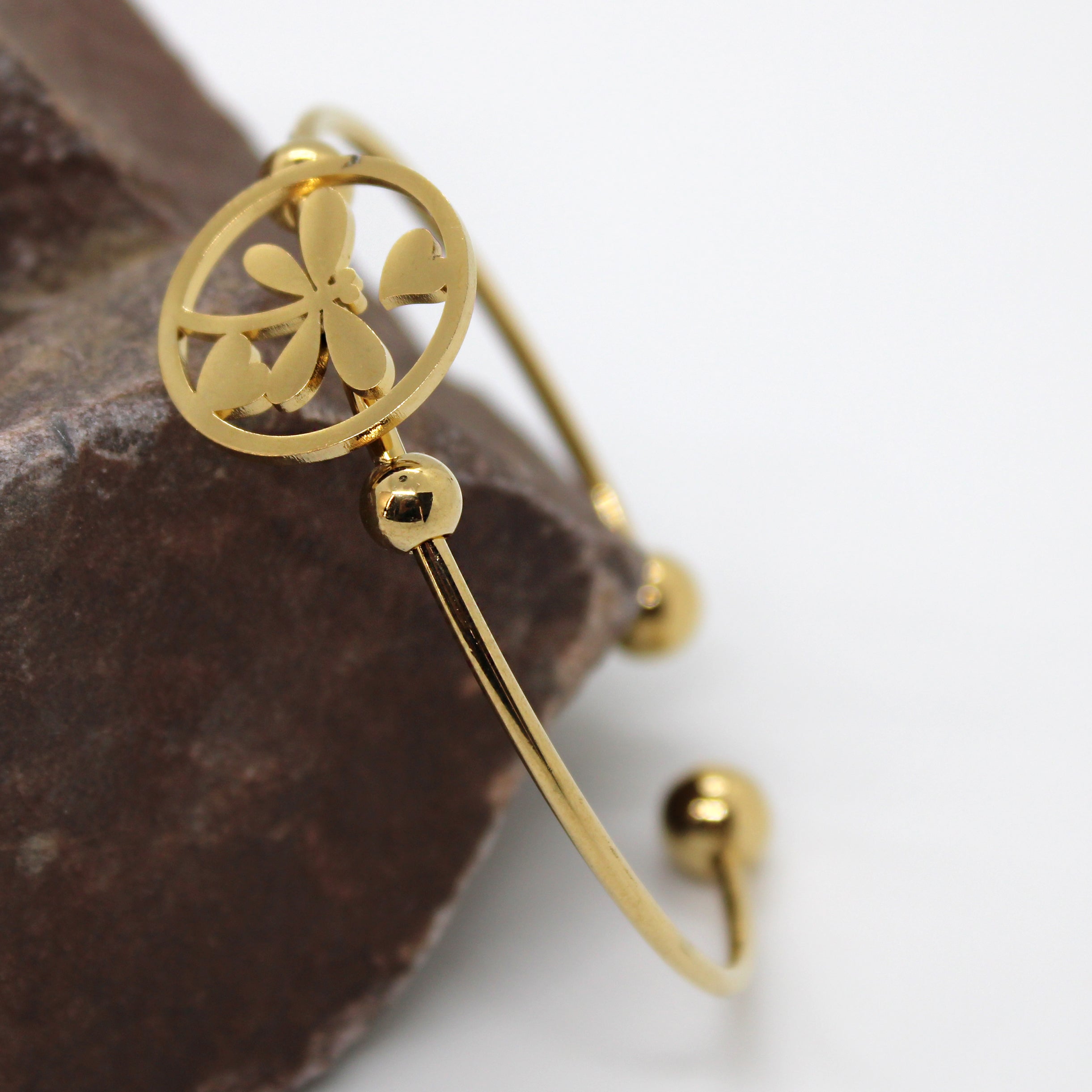Branta Heart Butterfly Gold Bracelet For Women - view 3