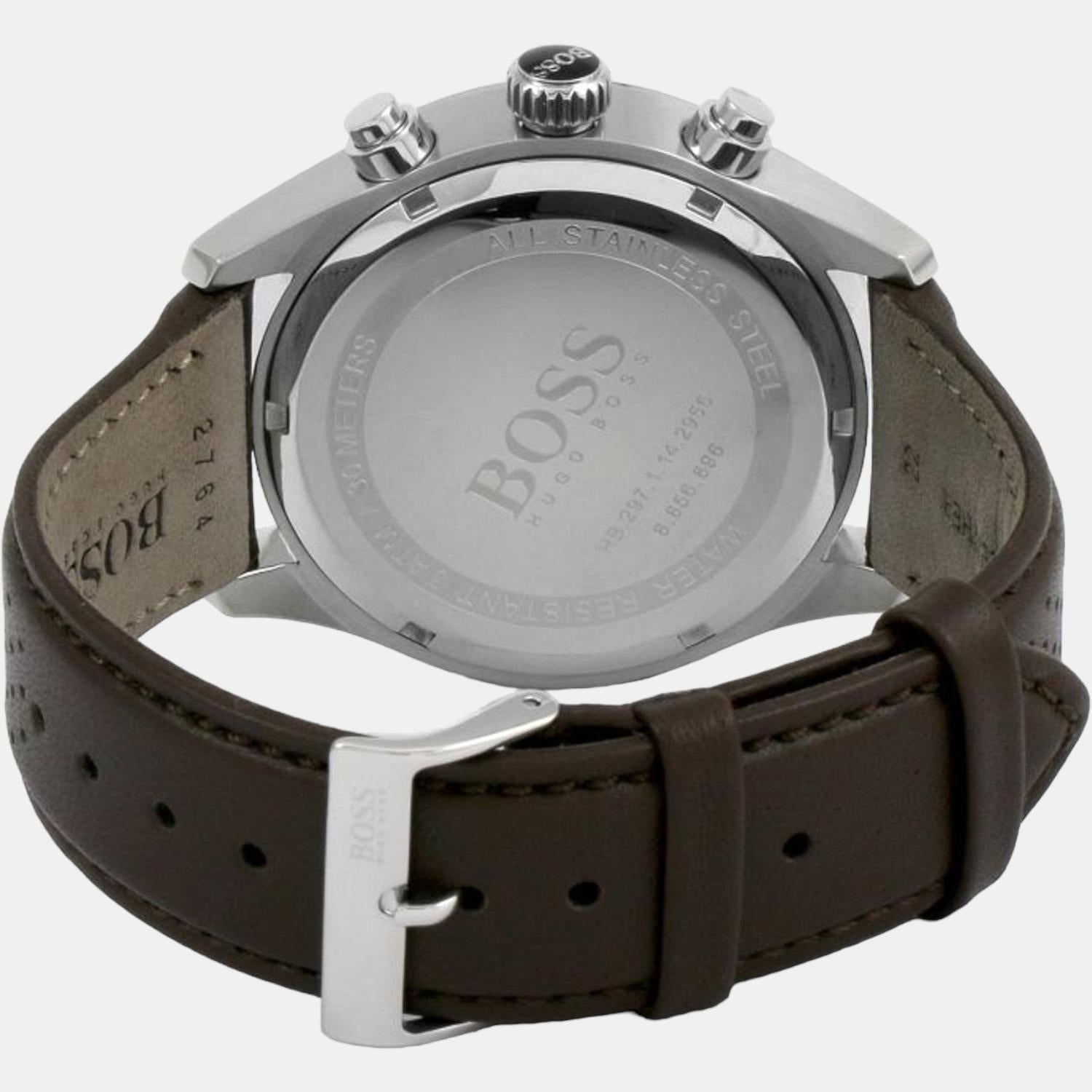 Boss Grand Prix Men Quartz Grey Dial Chronograph Leather Watch 1513476 - view 2