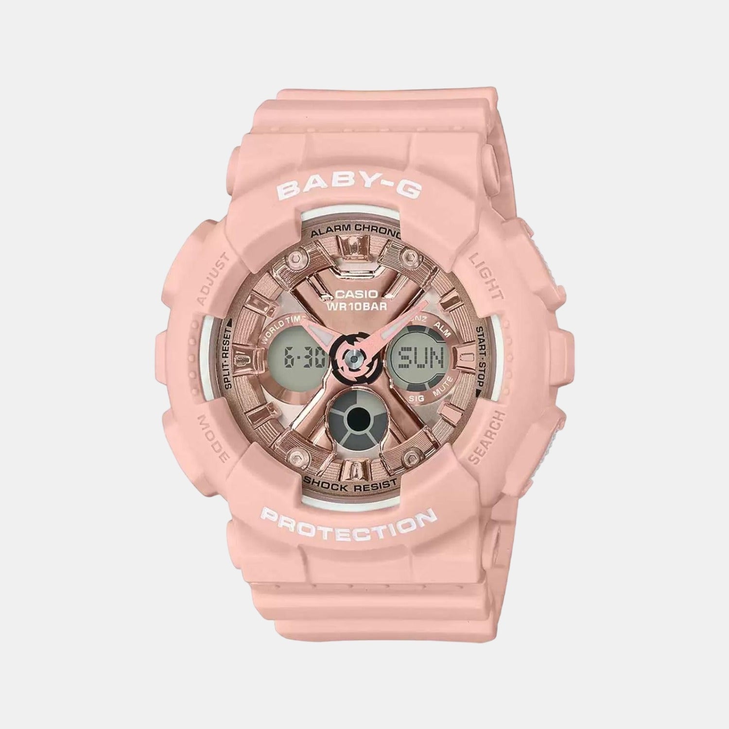 Casio Baby-G Women Quartz Rose Gold Dial Analog-Digital Resin Watch BX167
