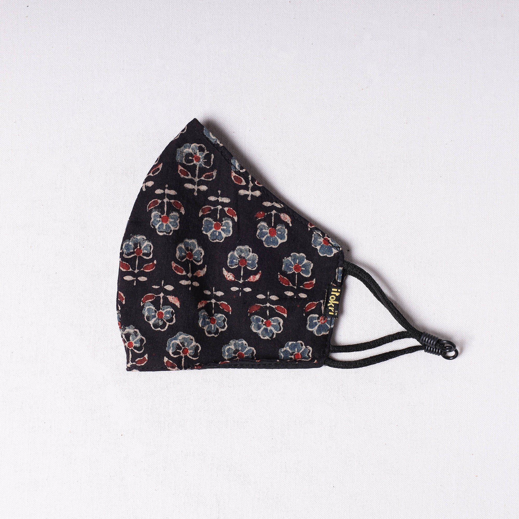 JALPARI Ajrakh Block Printed Cotton 3 Layer Snug Fit Face Cover